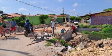 Prefeitura de José de Freitas retoma obras da reforma do bueiro no centro