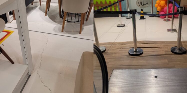 Rachaduras na estrutura do Shopping Rio Poty preocupam visitantes em Teresina