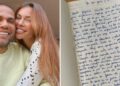 Esposa de Daniel Alves publica carta e sugere fim do casamento