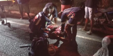 Acidente entre moto e ciclista deixa duas pessoas feridas em José de Freitas