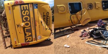 Ônibus escolar tomba na zona rural de José de Freitas