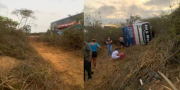 Ônibus que saiu de Teresina tomba no estado de Pernambuco nesta quarta-feira