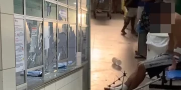 Paciente é preso após quebrar vidraça no HUT e xingar servidores nesta quarta-feira