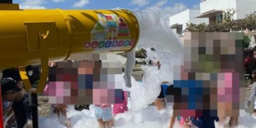 Crianças sofrem lesão nos olhos após banho com brinquedo de espuma na cidade de Teresina
