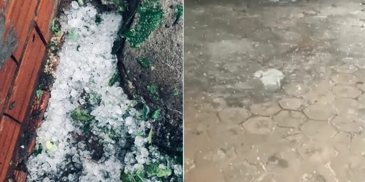 Chuva de granizo assusta moradores em povoado no interior do Piauí