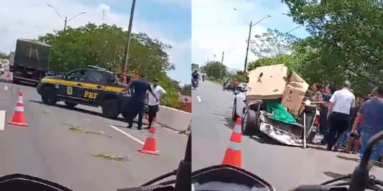 Motorista morre após ser colhido e arrastado por caminhão na BR-316, em Teresina