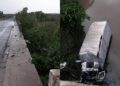 Caminhão cai de ponte e duas pessoas ficam feridas na BR 343, em Jerumenha