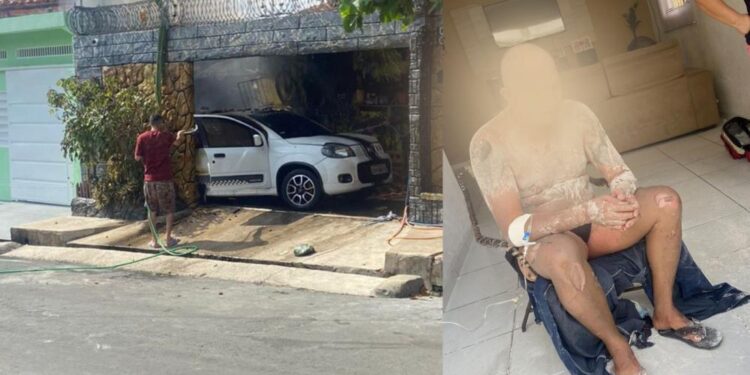 Briga entre casal termina com carro incendiado no bairro Promorar