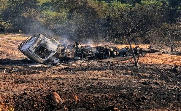 Duas pessoas morrem carbonizadas após caminhão-tanque pegar fogo no Piauí