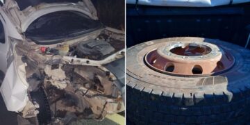 Roda se desprende de caminhão e atinge ambulância em rodovia no interior do Piauí