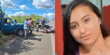 Mulher morre em colisão entre moto e caminhonete no interior do Piauí