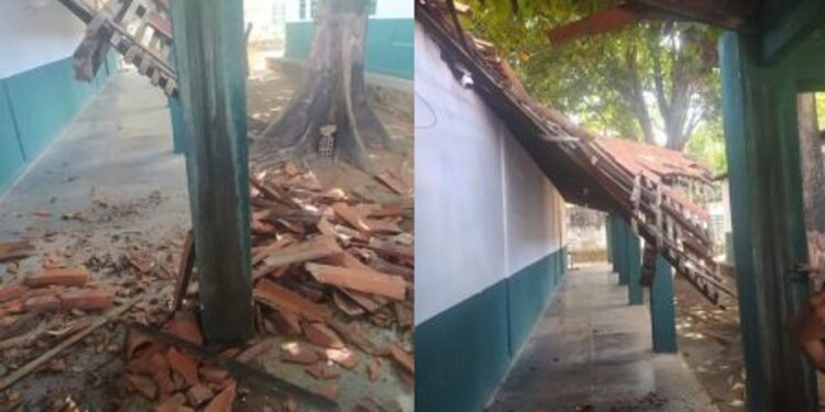 Telhado de escola cai e estudante fica ferida na zona Sudeste de Teresina