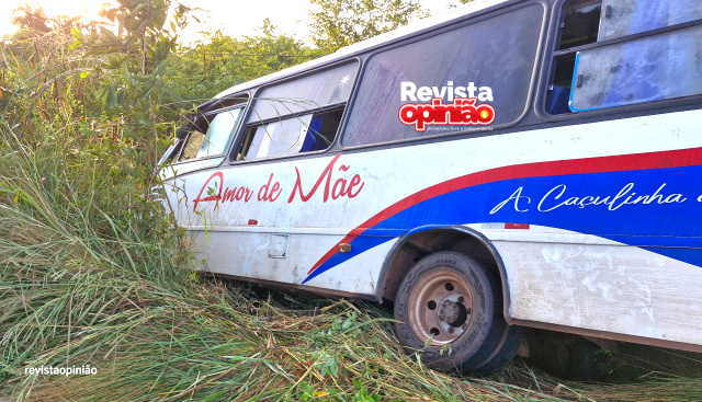 Falha mecânica ocasiona acidente com micro-ônibus na PI-113 em José de Freitas