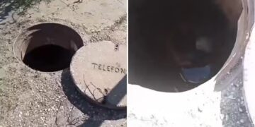 Idoso cego cai dentro de bueiro na Avenida Miguel Rosa em Teresina