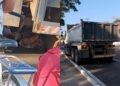 Mulher fica presa embaixo de caminhão após acidente em Teresina