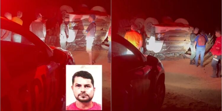 Motorista de construtora morre após tombamento de caminhão em município do Piauí