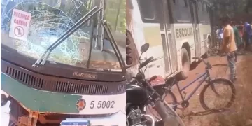Motociclista fica gravemente ferido após ser atropelado por ônibus escolar em Altos