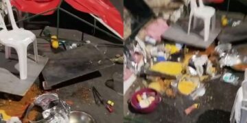 Barracas de lanches são destruídas por helicóptero durante micarina