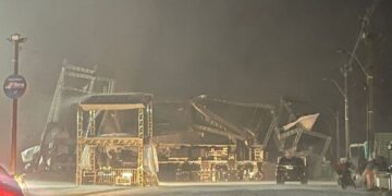 Palco do show de Wesley Safadão cai durante temporal no Sul do Piauí
