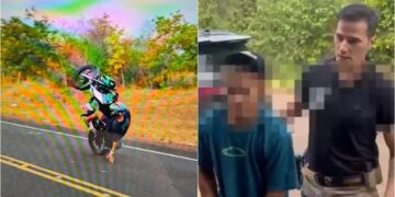 Jovem empina moto diante de viatura da Polícia Civil e acaba preso em Altos