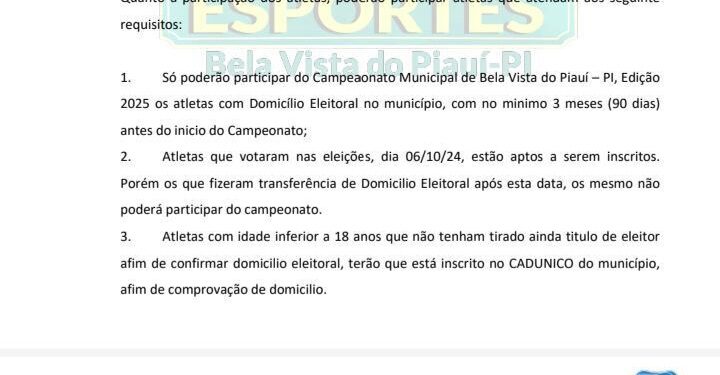 Participação Ilegal de jogador no Campeonato Municipal de Bela Vista do Piauí levanta polêmica