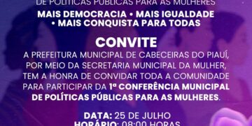 1ª Conferência Municipal de Políticas para Mulheres será realizada em Cabeceiras do Piauí