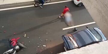 Motociclista fica gravemente ferido em acidente na Ladeira do Uruguai, em Teresina