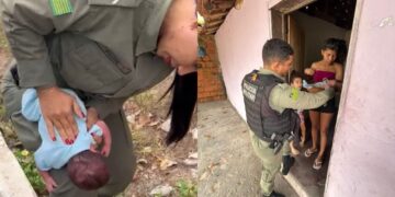 PM salva recém-nascido engasgado durante atendimento de emergência no interior do Piauí