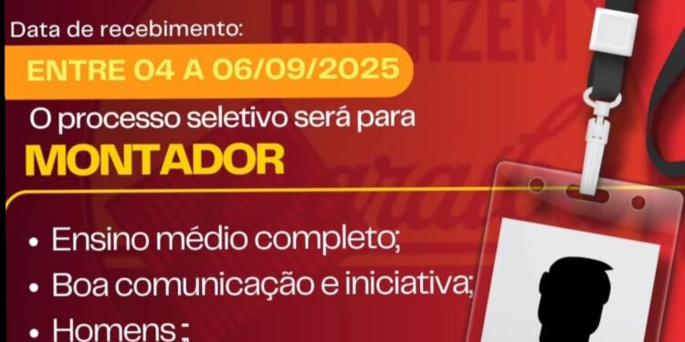 Armazém Paraíba de José de Freitas abre processo seletivo para vaga de montador