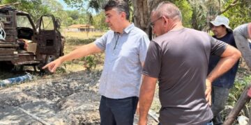 Prefeito Dr. Osaelzim acompanha perfuração de novo poço tubular na comunidade Mangabeira