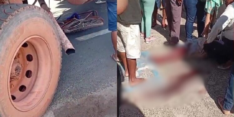 Ciclista idoso fica ferido após ser atingido por caçamba na BR-343, em Altos