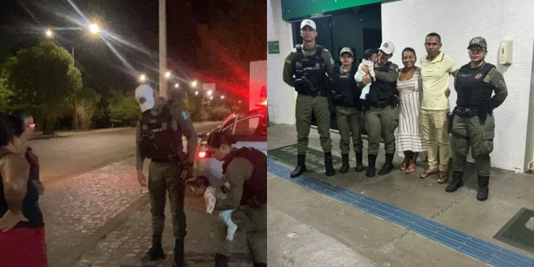 Bebê de 3 meses engasgado é salvo por policiais durante fiscalização em Teresina