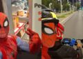Entregador viraliza ao trabalhar fantasiado de Homem-Aranha em Teresina