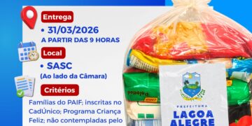 Prefeitura de Lagoa Alegre realiza entrega de cestas básicas para famílias em situação de vulnerabilidade