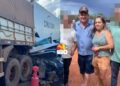 Casal de empresários que viviam no Piauí morre após caminhonete ser esmagada por carreta na BR-163