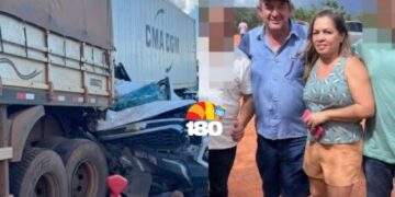 Casal de empresários que viviam no Piauí morre após caminhonete ser esmagada por carreta na BR-163
