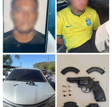 Polícia Militar apreende revólver e conduz dois suspeitos na Barragem do Bezerro em José de Freitas