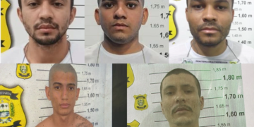 Cinco detentos membros de facção criminosa fogem de penitenciária em Parnaíba durante banho de sol